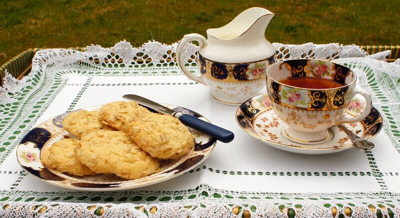 Tea Set with Cookies — White, Serene, Afternoon