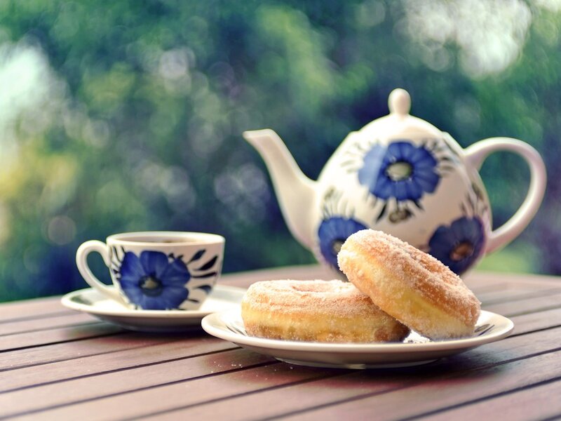 Tea Set with Donuts