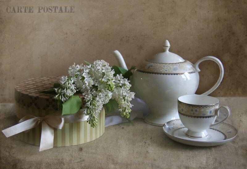 Tea Set with Flowers — Beige, Serene