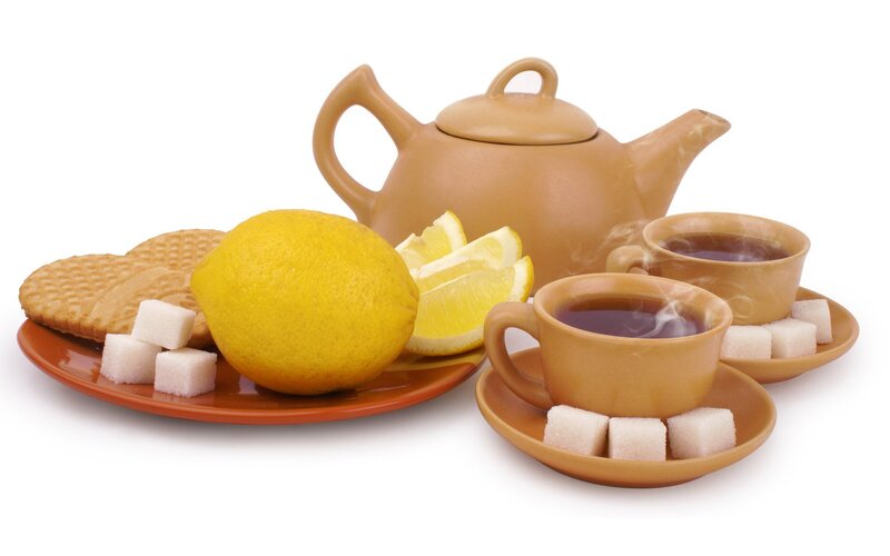 Tea Set with Lemon — Brown, Calm