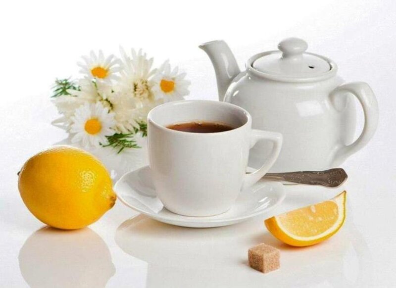 Tea Set with Lemon — White, Calm, Morning