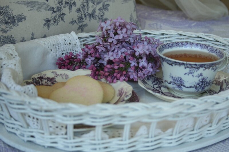 Tea Set with Lilacs — Purple, Serene