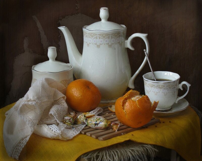 Tea Set with Oranges