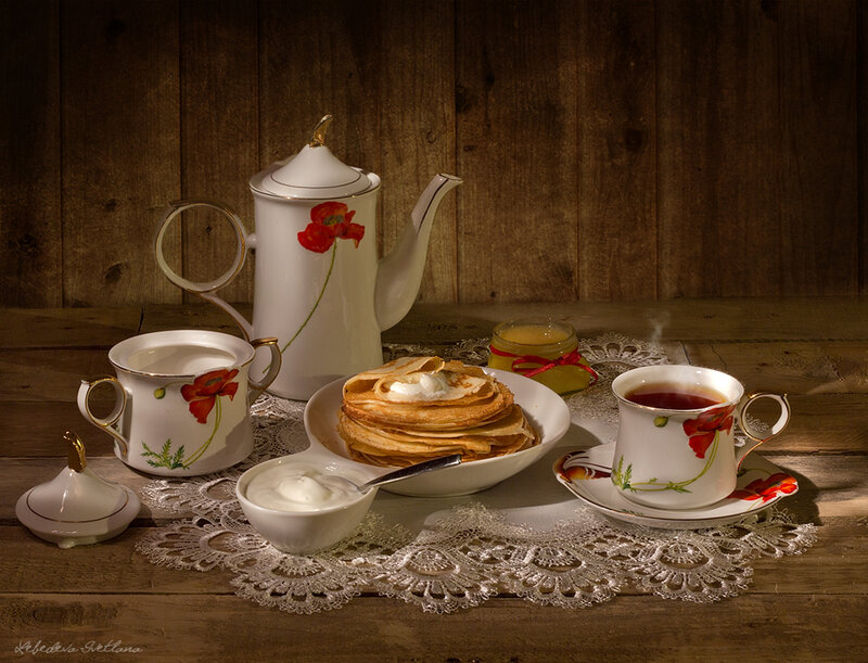 Tea Set with Pancakes