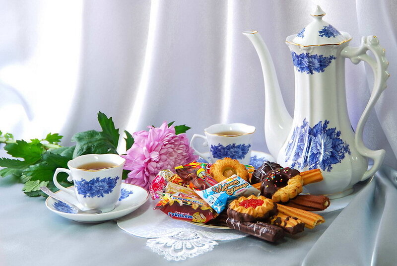 Tea Set with Pastries