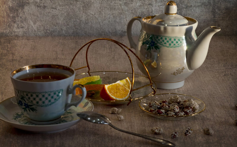 Tea Set with Snacks