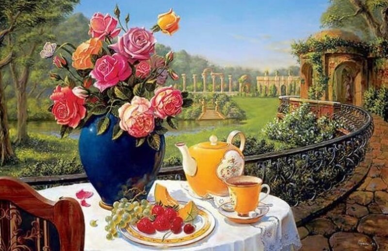 Tea Setting in Garden