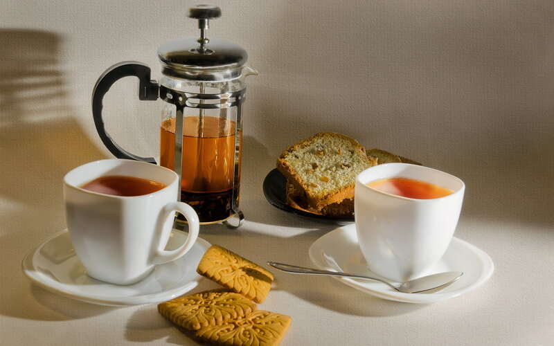 Tea Setup with Bread