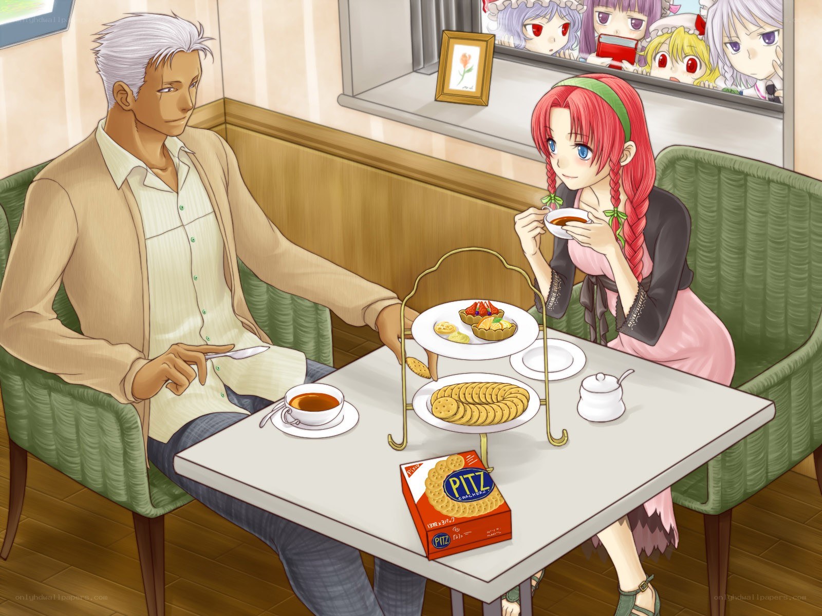 Tea time with a young woman