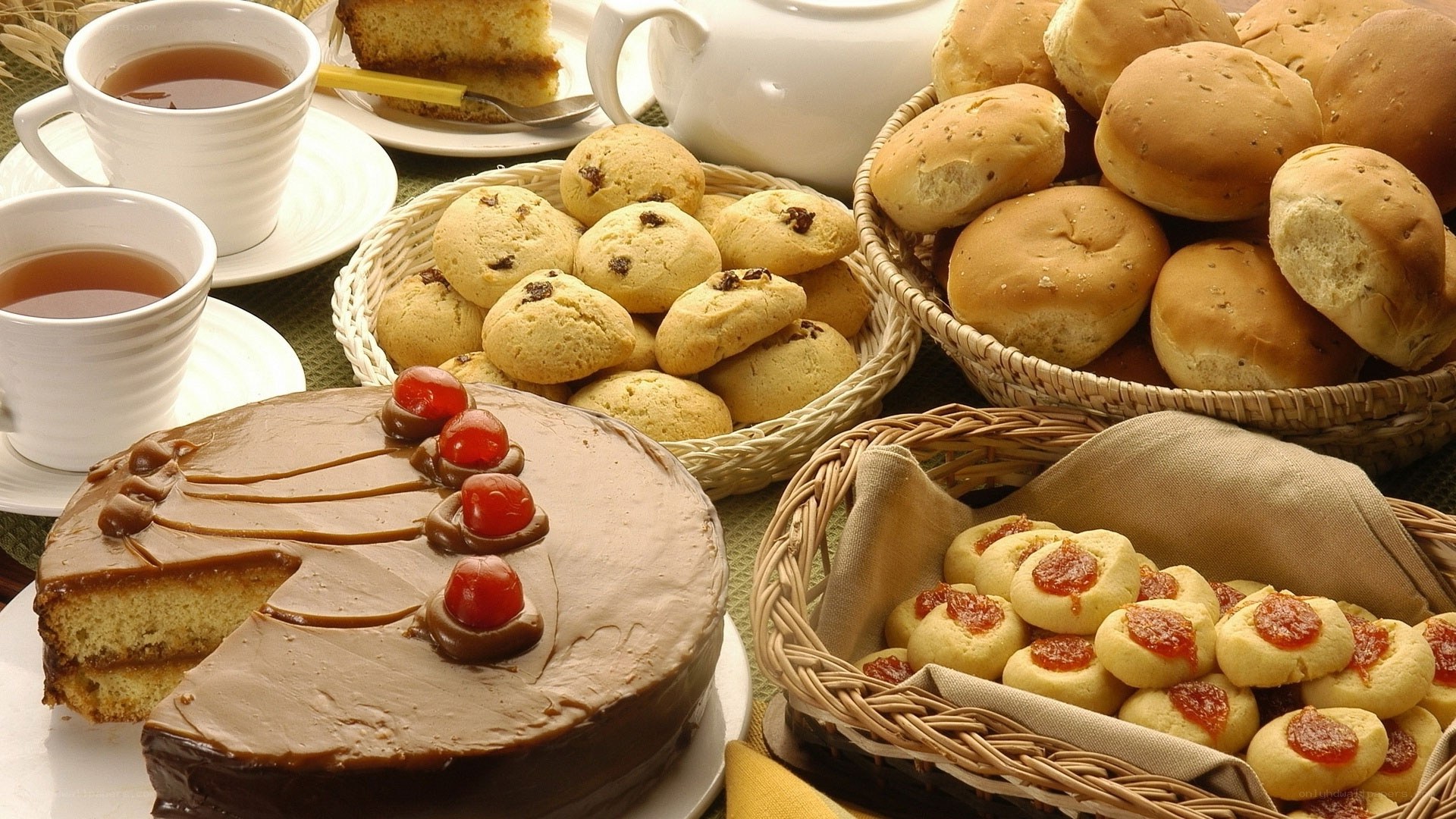 Tea time with pastries