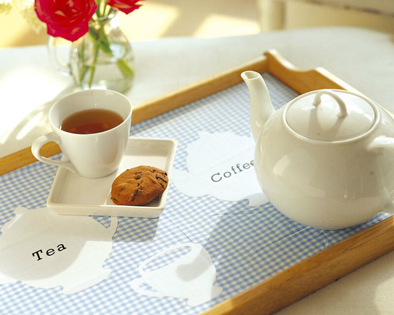 Tea Tray with Cup and Cookie