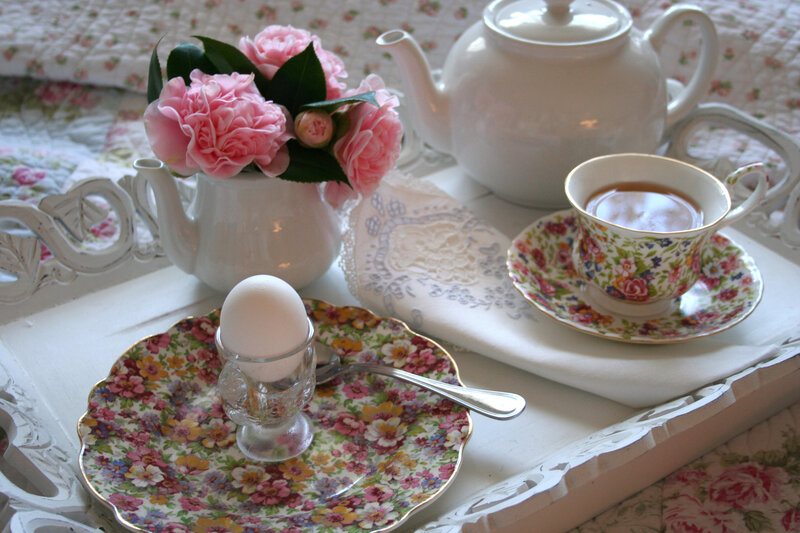 Tea Tray with Flowers