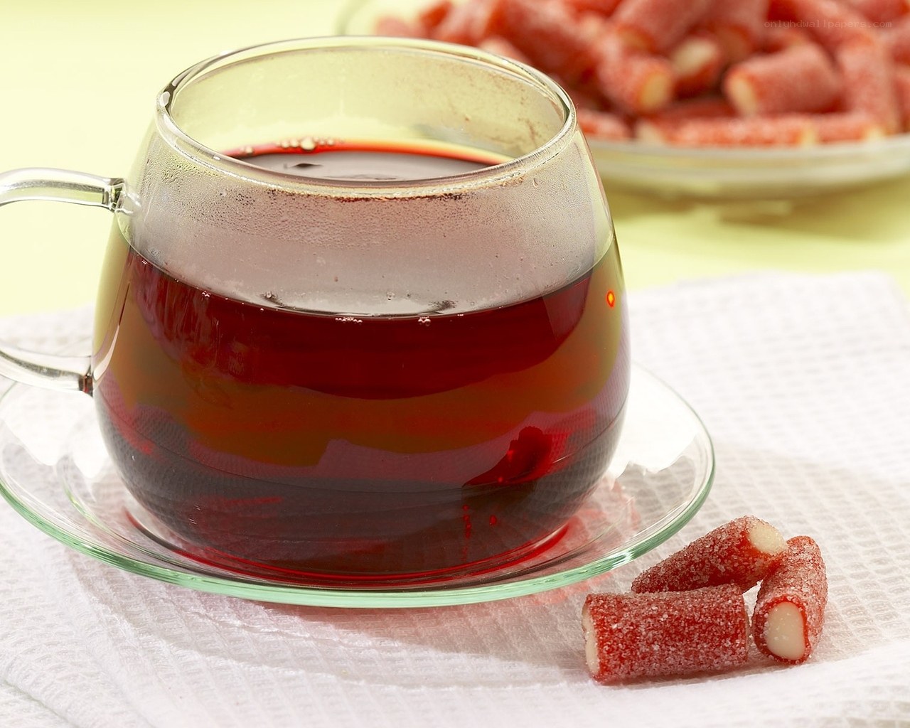 Tea with candy sticks