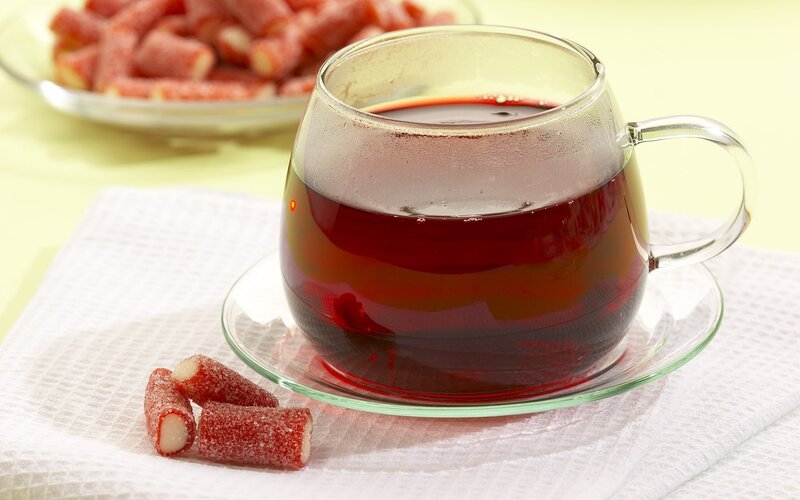 Tea with candy sticks
