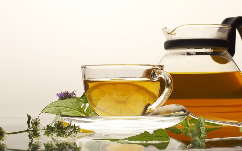 Tea with Lemon Slice — Yellow, Calm, Photograph