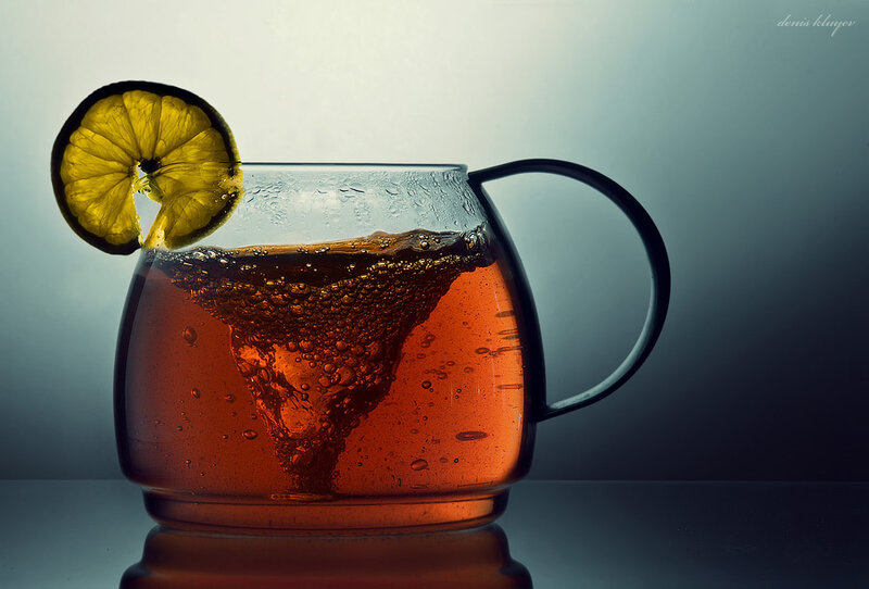 Tea with lemon swirl