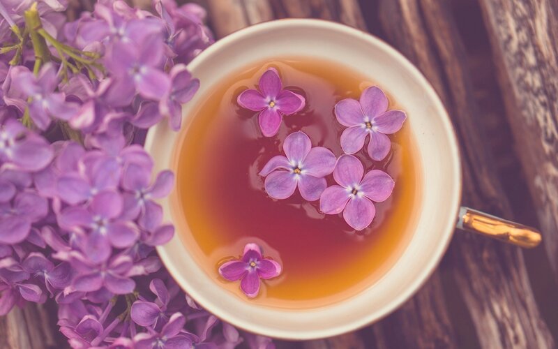 Tea with Lilac Flowers — Purple