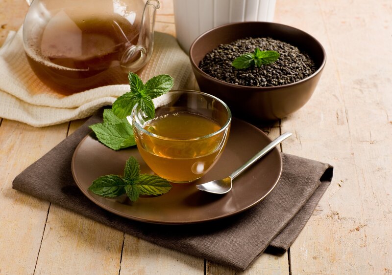 Tea with mint leaves