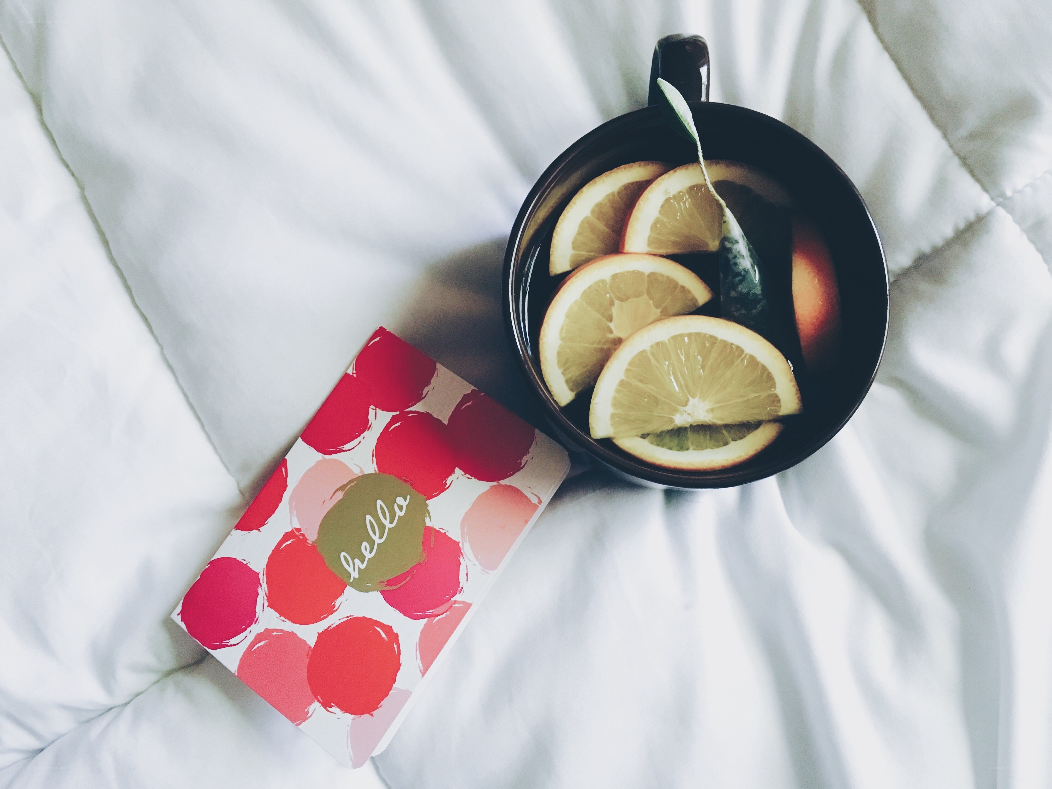 tea with orange slices