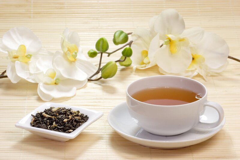 Tea with orchids