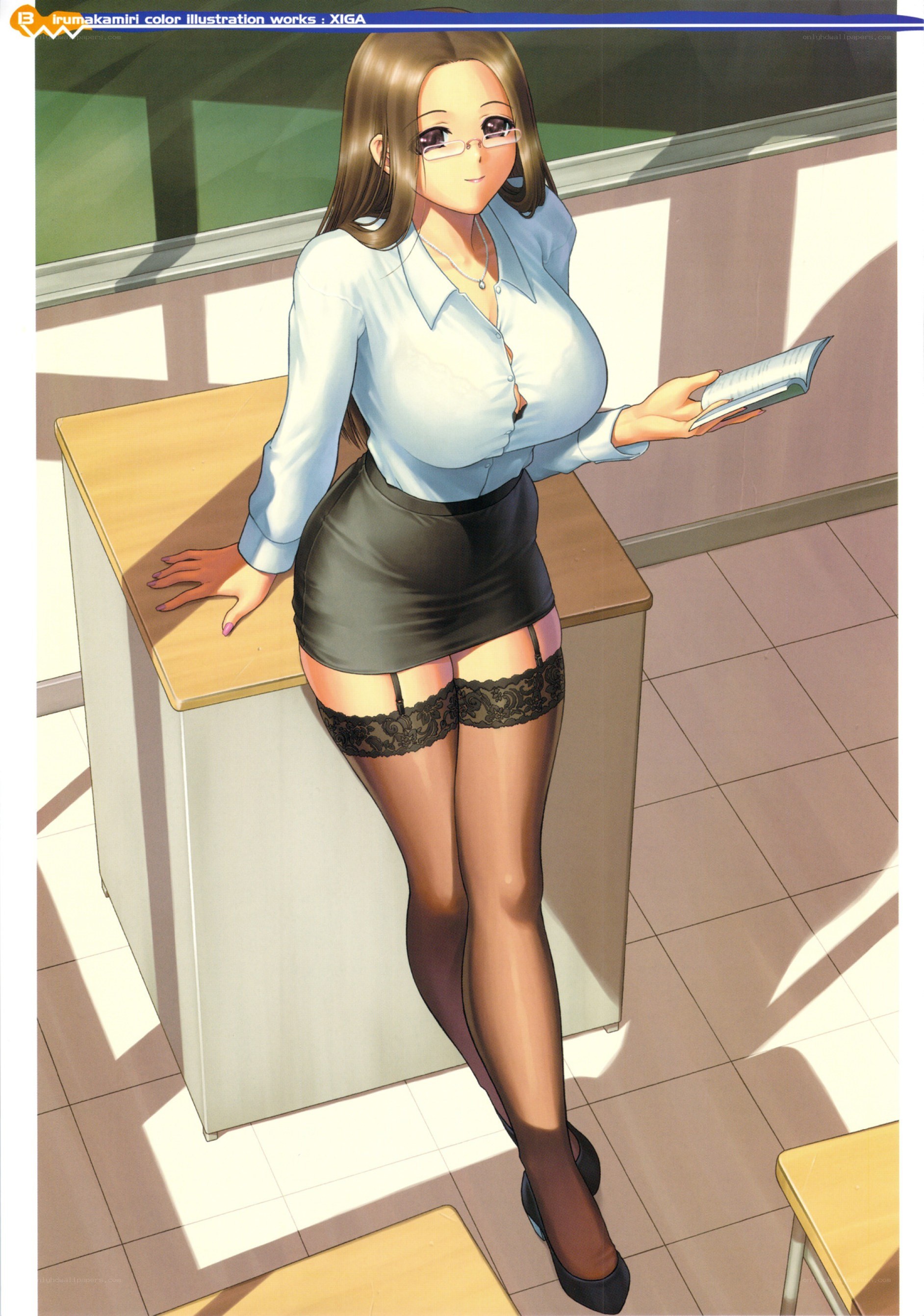 teacher in classroom illustration
