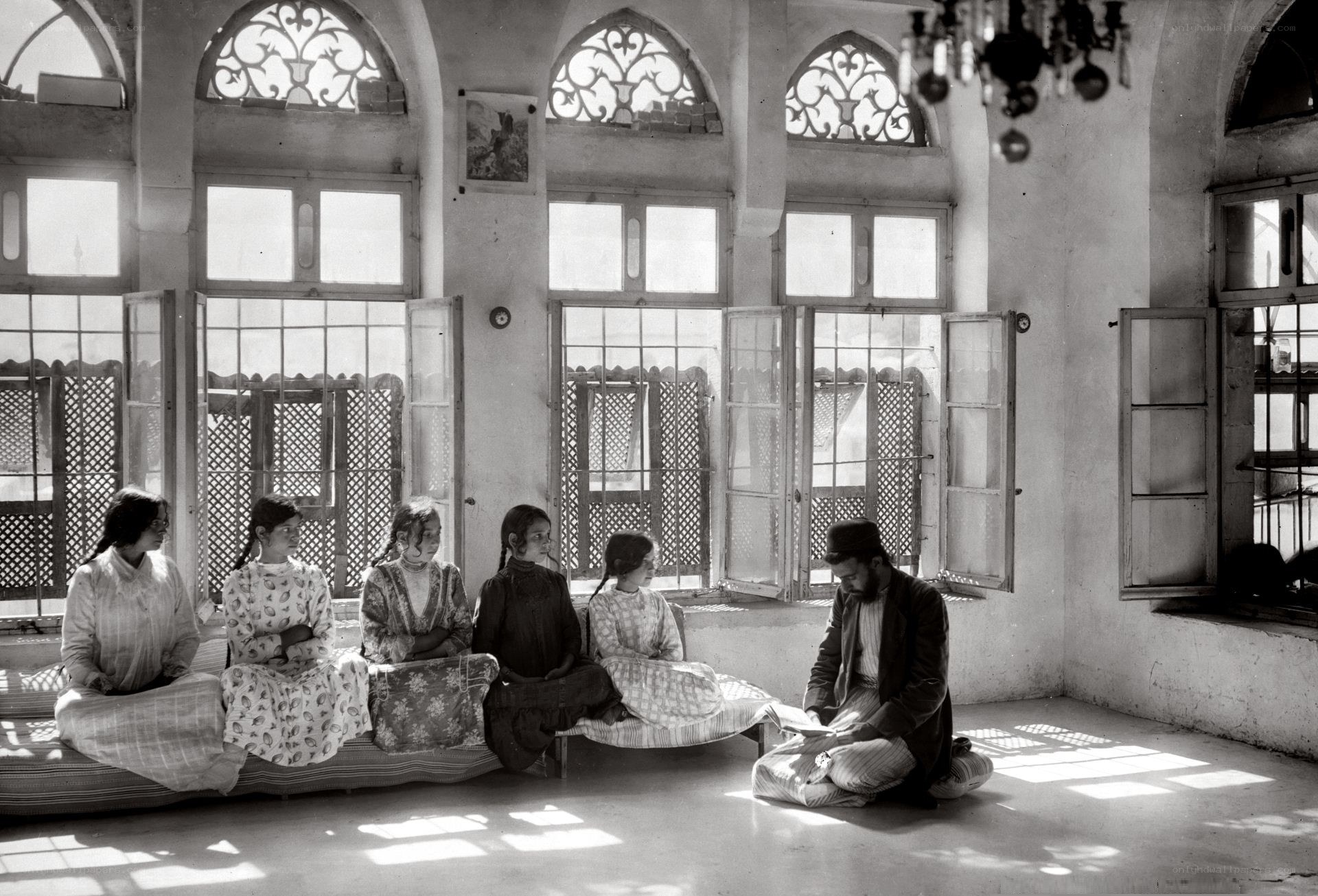 Teacher instructing students in a classroom