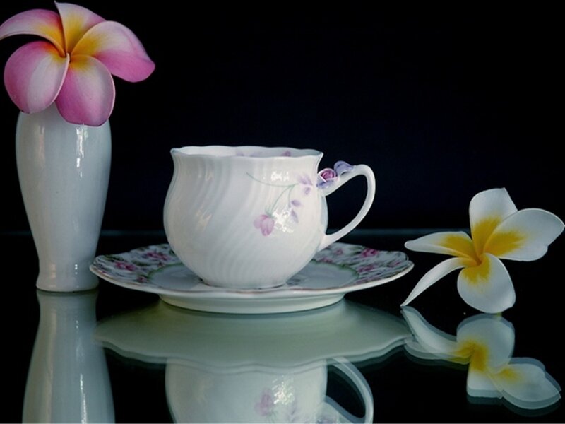 Teacup with flowers