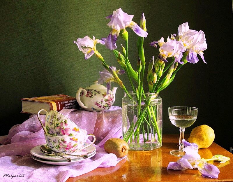 Teacup with Irises