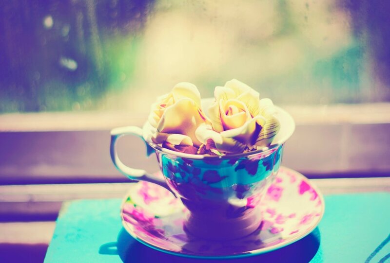 Teacup with Roses — Purple