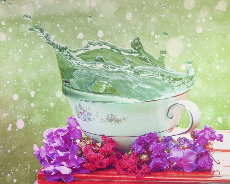 Teacup with Water Splash