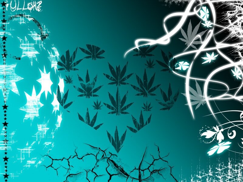 teal abstract leaf design