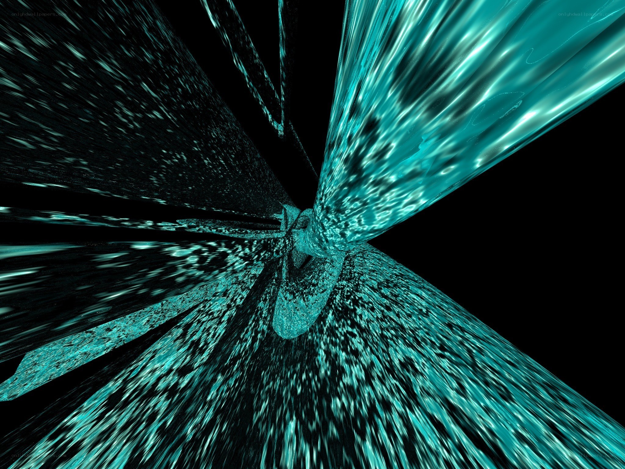 teal abstract tunnel