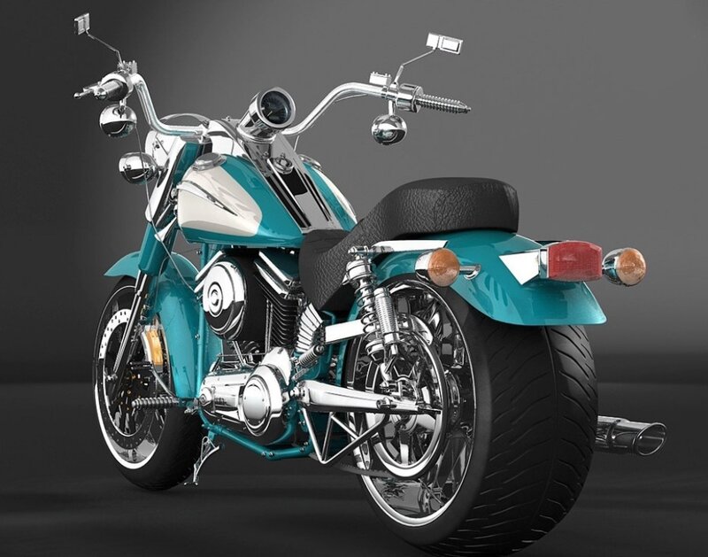 teal and chrome motorcycle