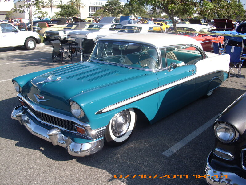 Teal and White Classic Car — Outdoor