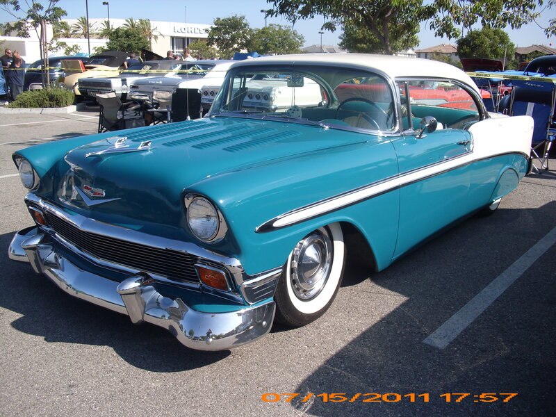 Teal and White Classic Car