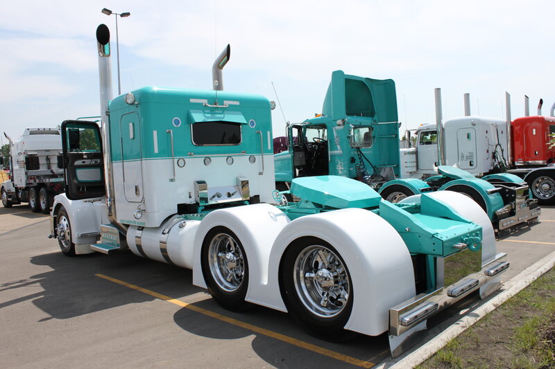 Teal and White Semi-truck — Calm