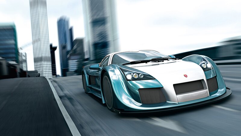 Teal and White Sports Car — Dynamic, 3d Render