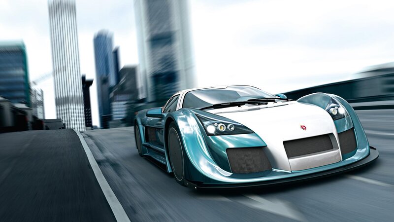 Teal and White Sports Car