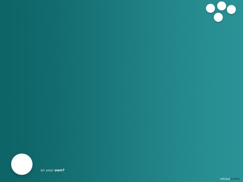 teal background with white circles