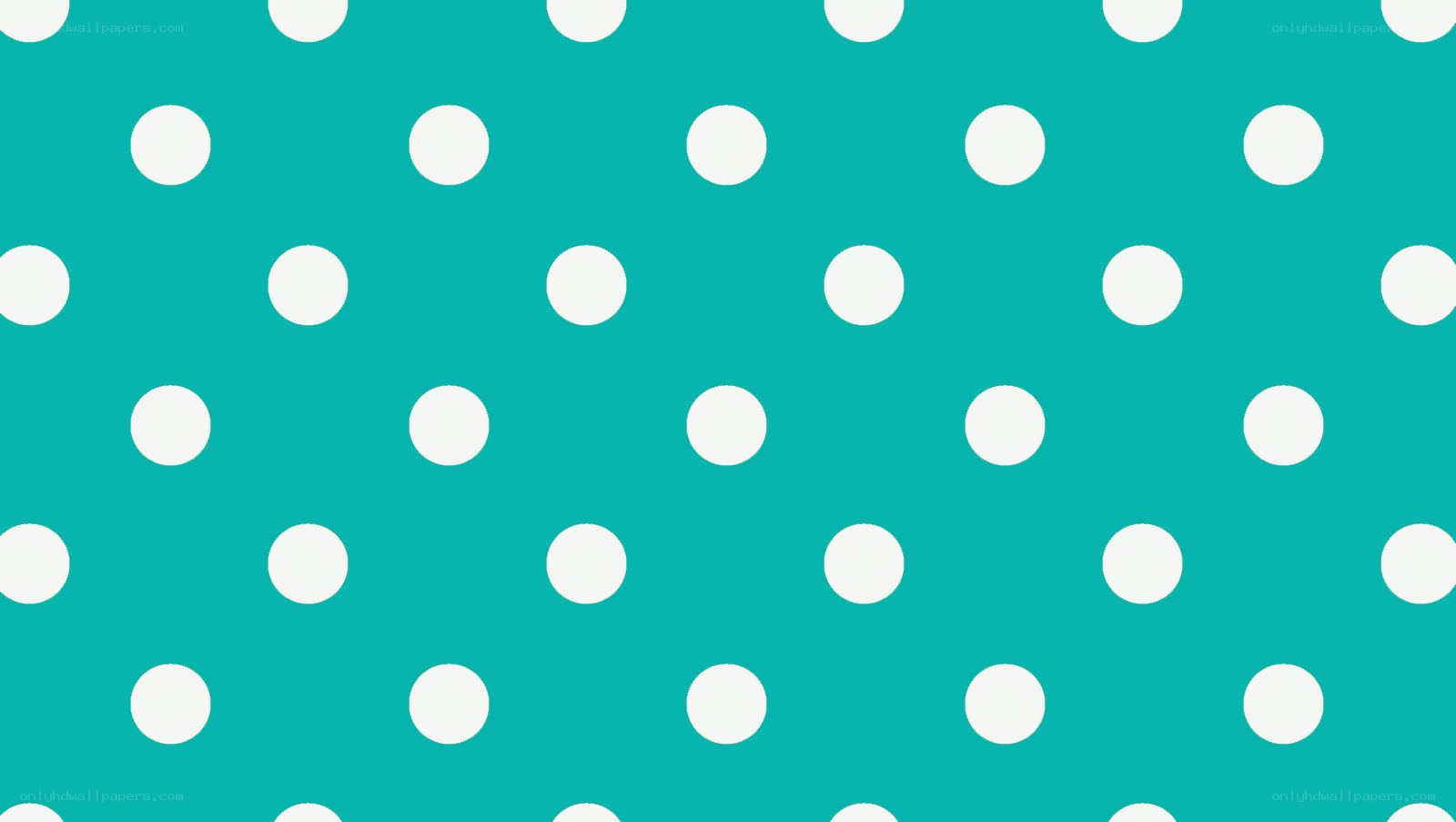 teal background with white polka dots