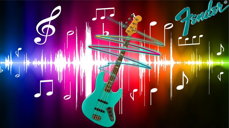 Teal Bass Guitar