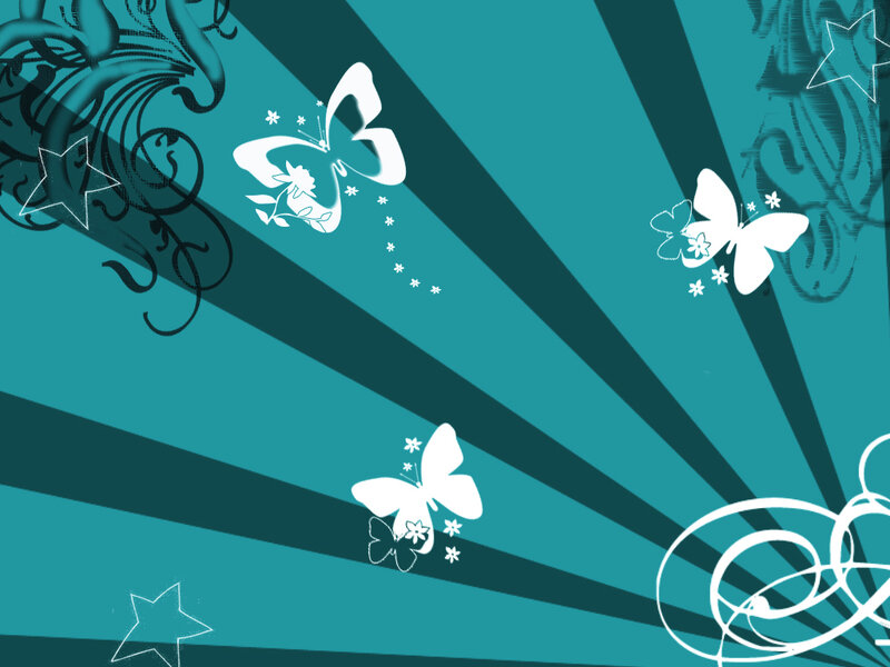 teal butterfly design