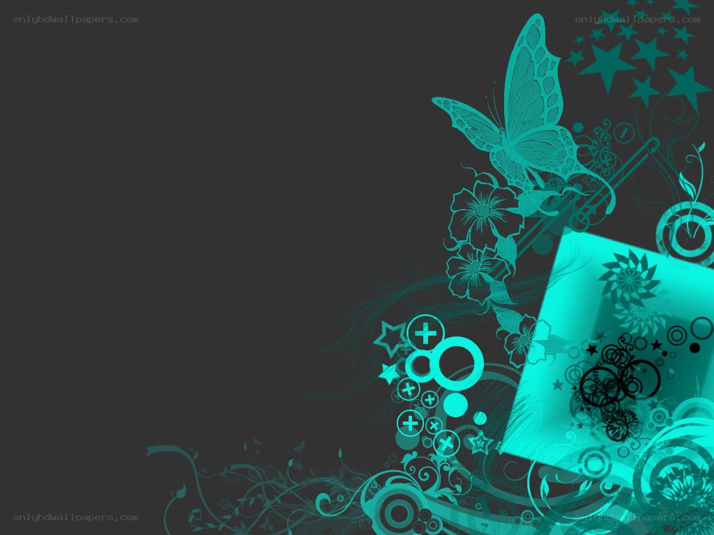 teal butterfly floral design