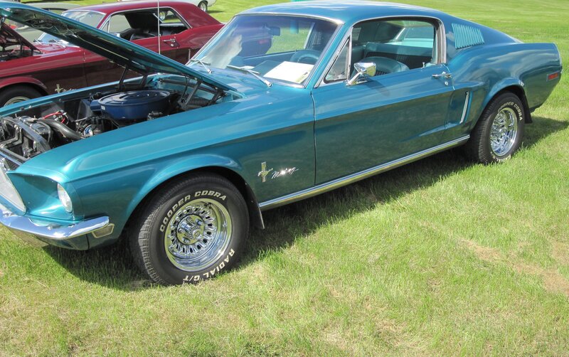 Teal Classic Car — Calm, Afternoon, Photograph, Car Show
