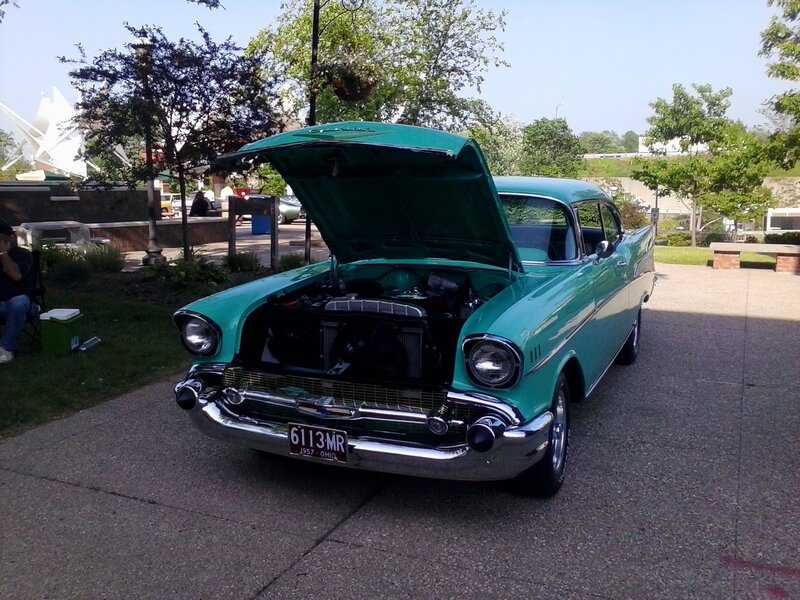 Teal Classic Car — Calm, Afternoon, Photograph, Hood