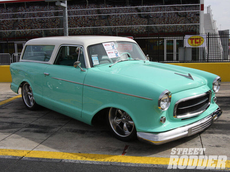 Teal Classic Car — Calm, Afternoon, Photograph, Race Track