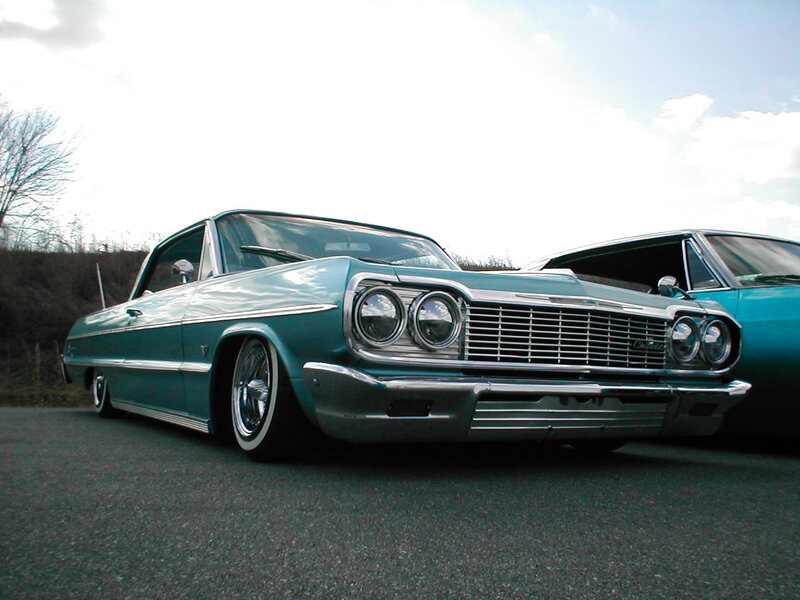 Teal Classic Car — Dramatic, Afternoon, Photograph