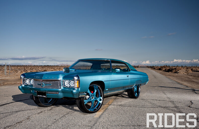 Teal Classic Car — Dramatic, Afternoon