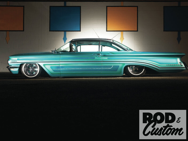 Teal Classic Car — Dramatic