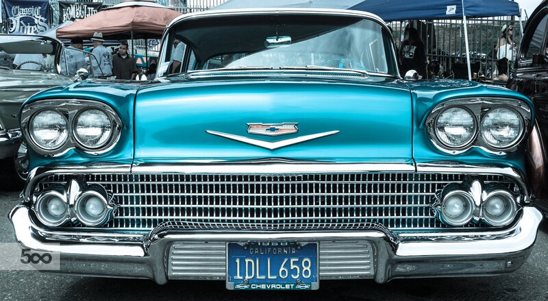 Teal Classic Car — Vibrant